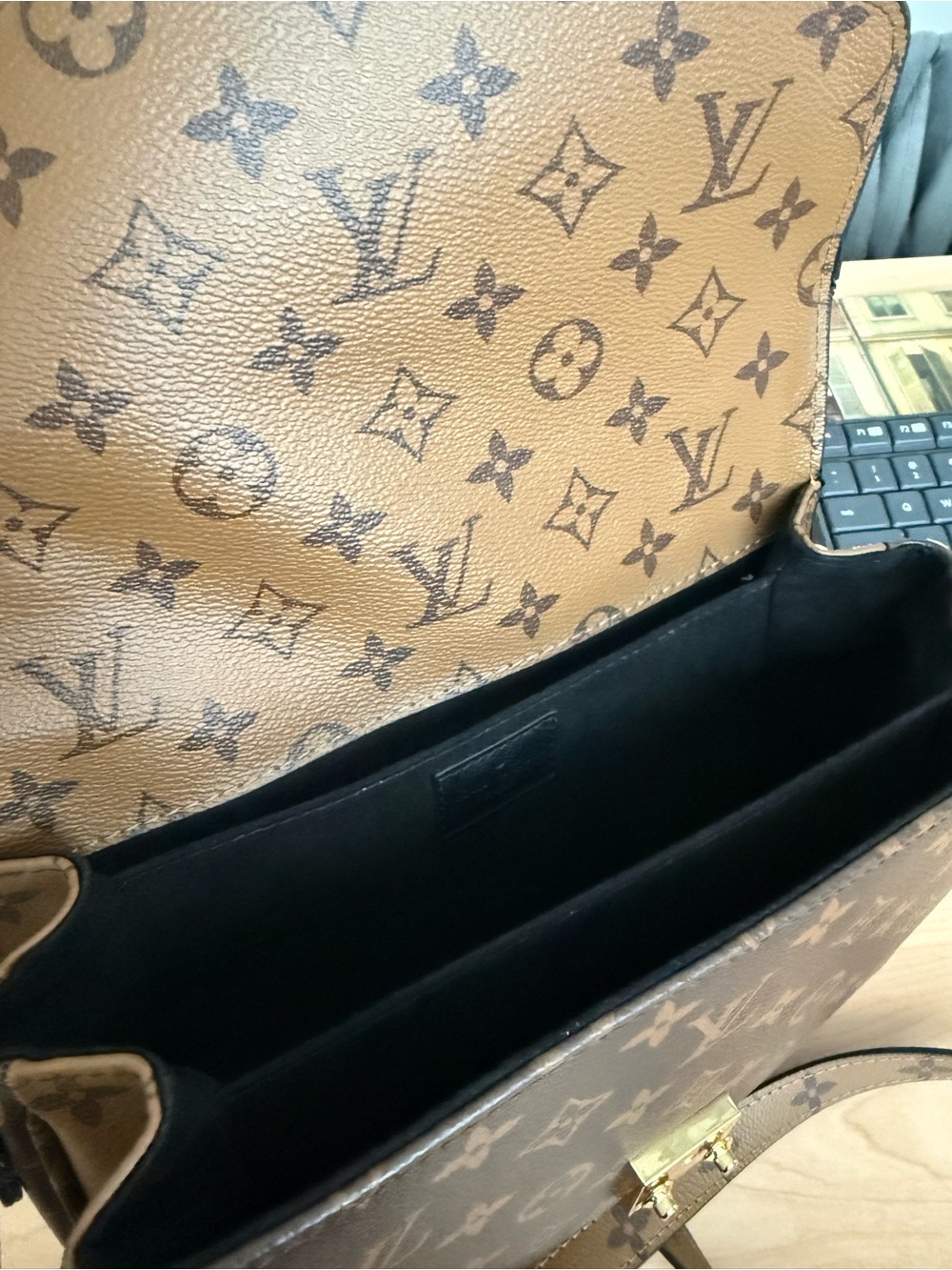 Designer inspired Brown Monogram Crossbody Bag - Picture 10 of 10